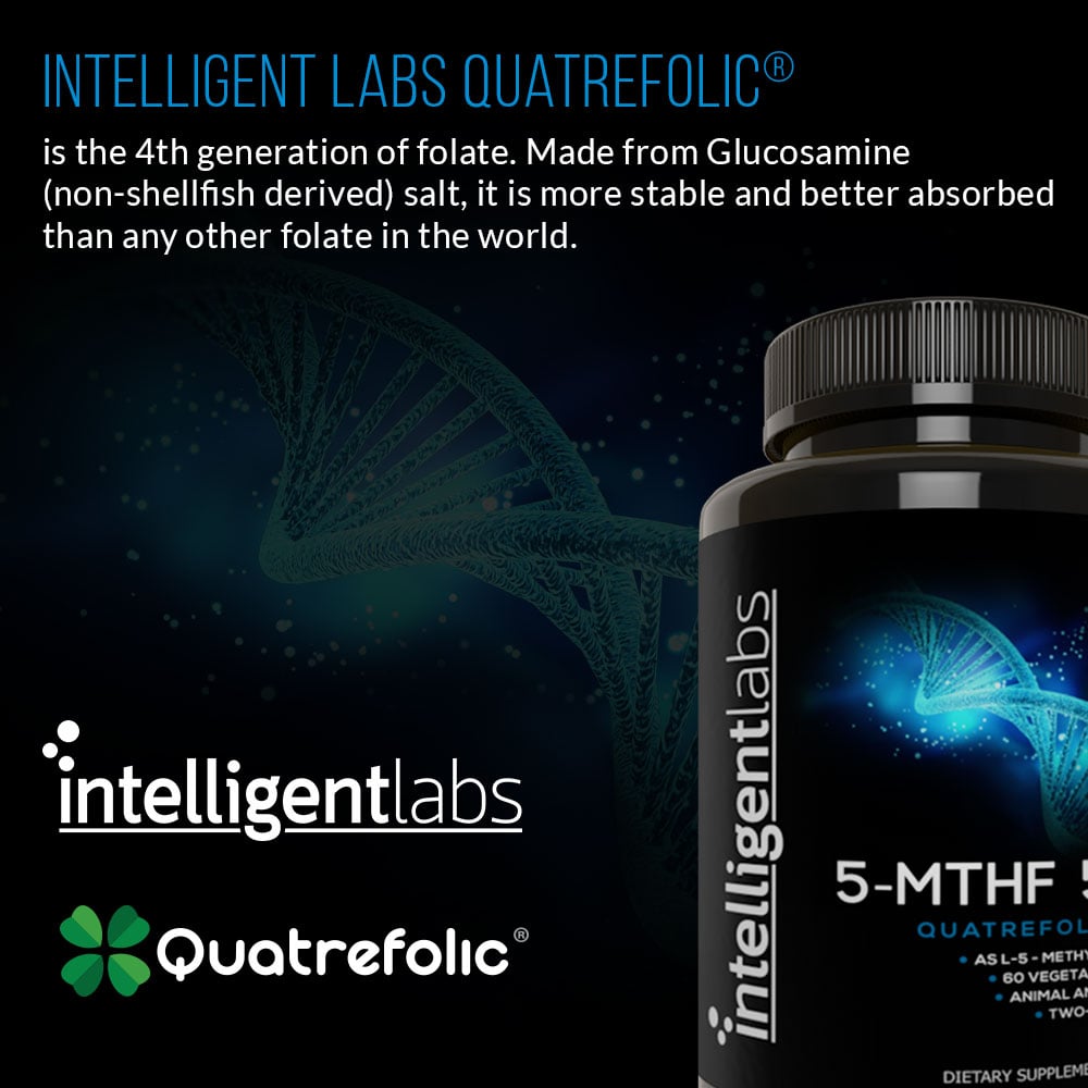 intelligent labs 5-mthf supplement uses the 4th generation of folate -  quatrefolic acid