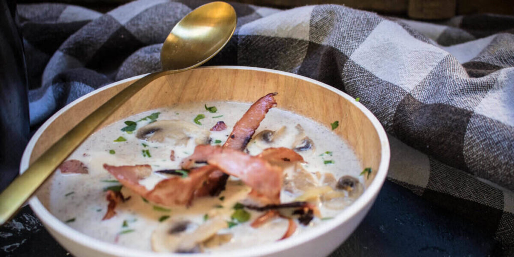 here's one of our popular keto breakfast ideas - low carb mushroom soup